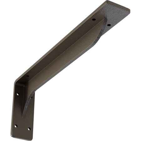 Ekena Millwork Embrey Steel Bracket, Hammered Dark Bronze 2"W x 14"D x 5 1/4"H BKTM02X14X05EBHDB
